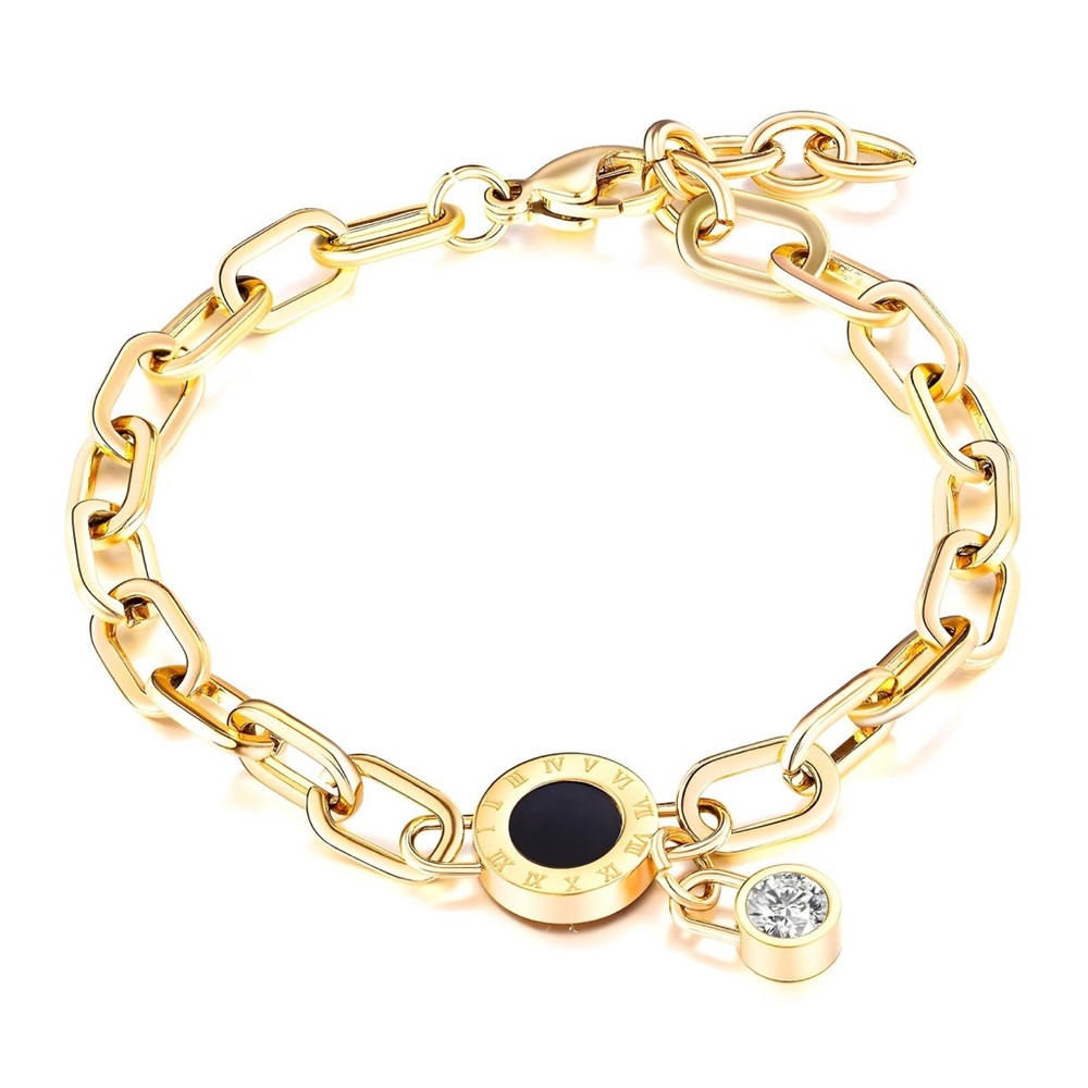 Elegant Gold Bracelet with Black Accent
